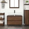 vidaXL Bathroom Basin Cabinet with Drawers Brown Oak 90x34.5x60 cm