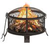 vidaXL Rustic Fire Pit with Poker 67.5 cm XXL Steel