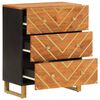 vidaXL Side Cabinet Brown and Black 60x33.5x75 cm Solid Wood Mango