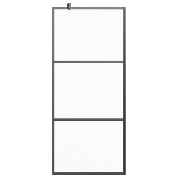 vidaXL Walk-in Shower Wall 90x195 cm Frosted ESG Glass Black