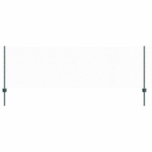 vidaXL Hexagonal Fence with Post 100 x 0.8 m PVC-Coated Steel Green