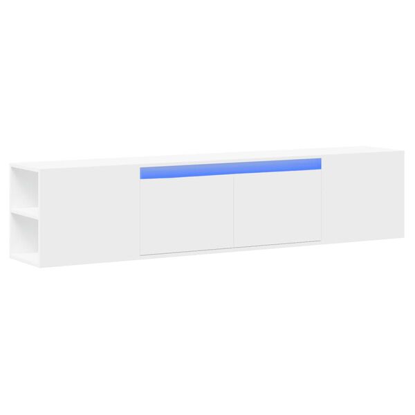 vidaXL TV Wall Cabinet with LED White 180x31x39.5 cm