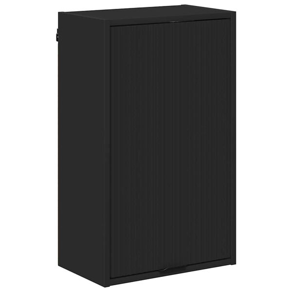 vidaXL Bathroom Cabinet Wall-mounted with Door Black 39 x 23.5 x 65 cm