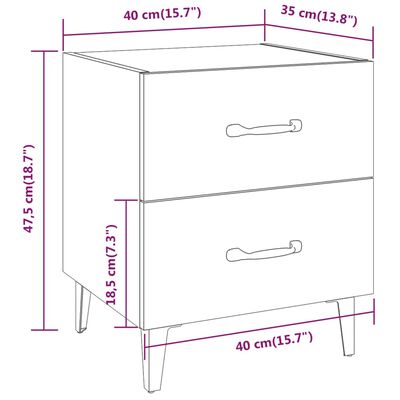vidaXL Bedside Cabinet High Gloss White 40x35x47.5 cm