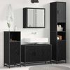 vidaXL Bathroom Furniture Set 3 pcs Black Oak Engineered Wood