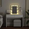 vidaXL Dressing Table with LED White 100x40x130 cm
