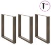 vidaXL Dining Table Legs U-Shaped 3 pcs Natural Steel 80x(72-73) cm Steel