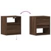 vidaXL TV Wall Cabinet with LED Lights Brown Oak 41x31x45 cm
