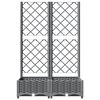 vidaXL Garden Planter with Trellis Light Grey 80x40x121.5 cm PP