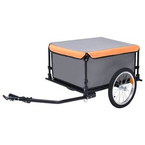 vidaXL Bike Trailer Grey and Orange 65 kg