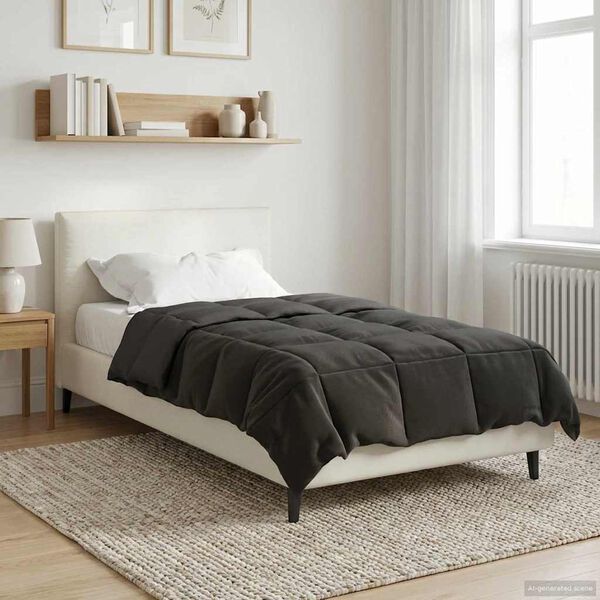 vidaXL Summer Duvet Quilted Anthracite 135 x 200 cm Microfiber