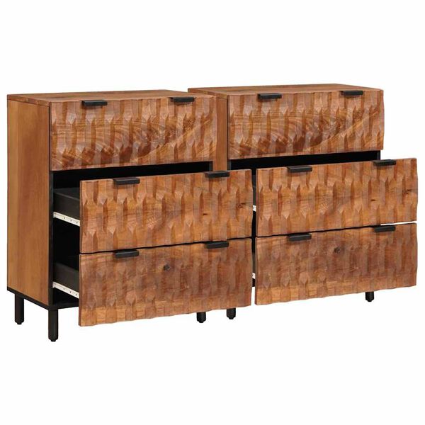 vidaXL Sideboard Acacia Brown Finish Solid Mango Wood