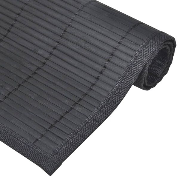 6 Bamboo Placemats 30 x 45 cm Black