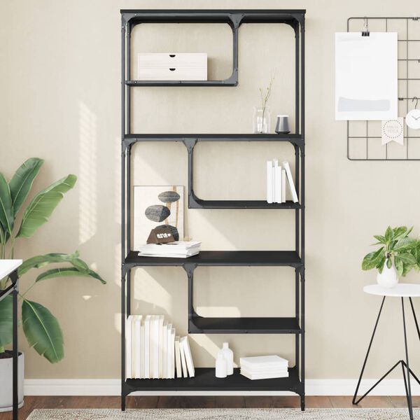 vidaXL Bookcase Black 81x36x176 cm Engineered Wood