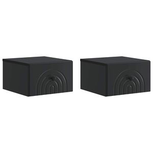 vidaXL Wall-Mounted Bedside Cabinet 2 pcs Black 33 x 34.5 x 20 cm