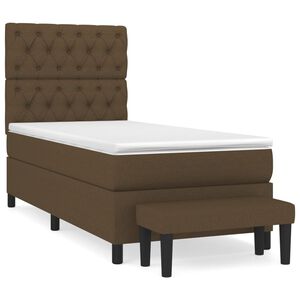 vidaXL Box Spring Bed with Mattress Dark Brown 80x200 cm Fabric