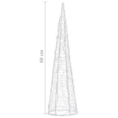 vidaXL Acrylic Decorative Pyramid LED Light Cone Warm White 60 cm