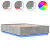 vidaXL Bed Frame with LED without Mattress Concrete Grey 140x200 cm