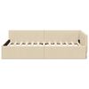 vidaXL Corner Bed Frame with Headboard Cream 100 cm x 200 cm Velvet