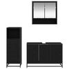 vidaXL Bathroom Furniture Set 3 pcs Black Oak Engineered Wood