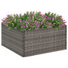 vidaXL Garden Planter Grey 80x80x40 cm Poly Rattan
