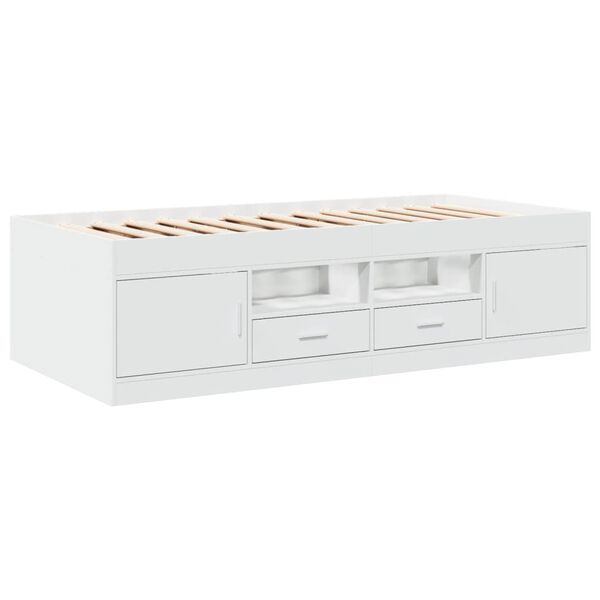 vidaXL Daybed with Drawers without Mattress White 100x200 cm
