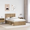 vidaXL Bed Frame Artisian Oak 135 x 190 cm Solid Pine Wood
