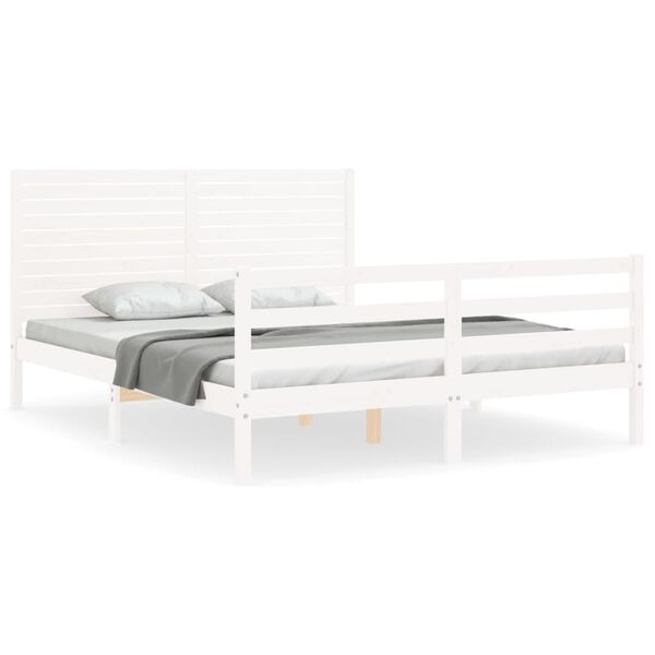 vidaXL Bed Frame without Mattress White 160x200 cm Solid Wood