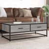 vidaXL Coffee Table Grey Sonoma 100x50x35 cm Engineered Wood and Metal
