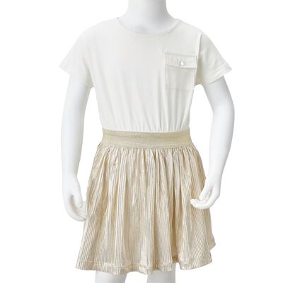 Kids' Dress with Short Sleeves Ecru 92