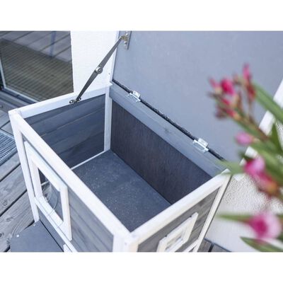 Kerbl Outdoor Cat House Family 57x55x80 cm Grey and White
