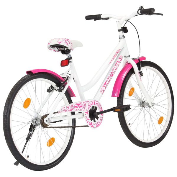 vidaXL Kids Bike 24 inch Pink and White