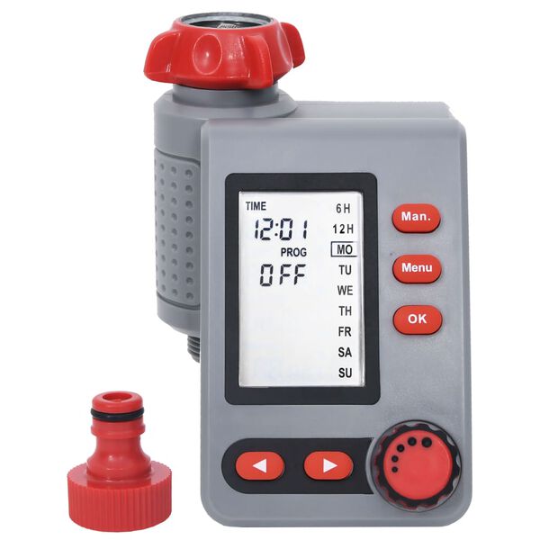 vidaXL Digital Water Timer with Single Outlet and Moisture Sensor