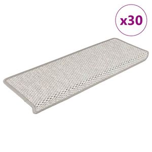 vidaXL Stair Mats Self-adhesive Sisal-Look 30 pcs 65x21x4 cm Silver