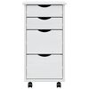 vidaXL Rolling Cabinet with Drawers MOSS White Solid Wood Pine