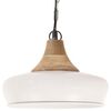 vidaXL Industrial Hanging Lamp White Iron & Solid Wood 26 cm E27