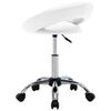 vidaXL Rolling Work Chair White Faux Leather