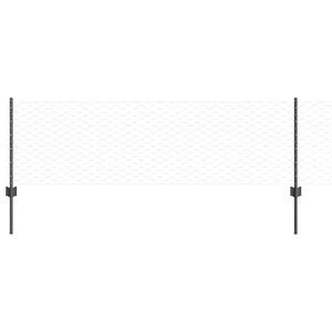 vidaXL Hexagonal Fence with Post 100 x 0.6 m PVC-Coated Steel Grey