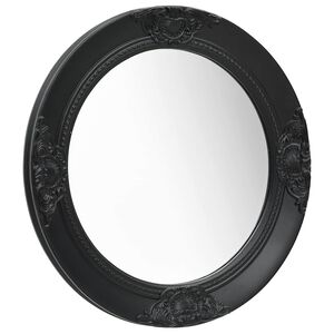 vidaXL Wall Mirror | Black | Wood, glass, engineered wood | Medium