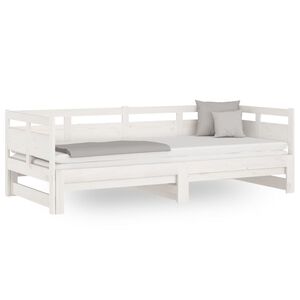 vidaXL Pull-out Day Bed without Mattress White 2x(80x200) cm