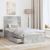 vidaXL Bed Frame Concrete Grey and Silver 70 x 190 cm Engineered Wood