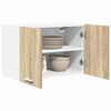 vidaXL Hanging Cabinet 2 pcs Sonoma Oak and White 60 x 31 x 40 cm