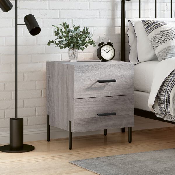 vidaXL Bedside Cabinet Grey Sonoma 40x35x47.5 cm Engineered Wood