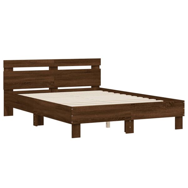 vidaXL Bed Frame without Mattress Brown Oak 120x190 cm Small Double