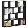 vidaXL Wall Cube Shelf 12 Compartments Black Engineered Wood
