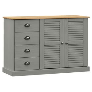 vidaXL Sideboard with Drawers VIGO 113x40x75 cm Grey Solid Wood Pine