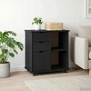 vidaXL Rolling Cabinet Black 63.5 x 39 x 65.5 cm Solid Pine Wood