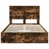 vidaXL Storage Bed with Drawer Smoked Oak 120 x 200 cm Engineered Wood