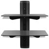 vidaXL 2-tier Wall Mounted Glass DVD Shelf Black