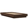vidaXL Bed Frame with LED Lights without Mattress Brown Oak 90x200cm